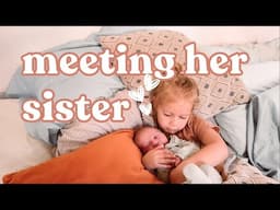 Our toddler meets her newborn baby sister (Adorable reaction!)