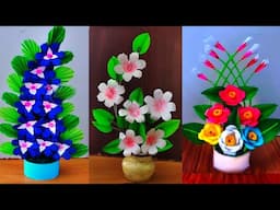 3 beautiful flower bouquet making with paper / diy flower bouquet