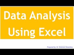 Data Analysis Using Microsoft Excel: Descriptive Statistics | Mean, Median, Mode, Standard deviation