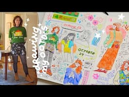 drawing my outfits every day for a week 🍁 art vlog