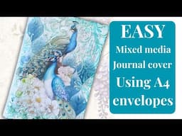 EASY Mixed media journal cover using envelopes step by step