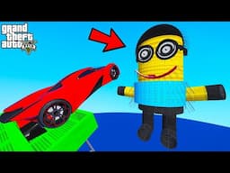 FRANKLIN TRIED HUGE SIZE MINION LOOP PARKOUR RAMP CHALLENGE GTA 5 | SHINCHAN and CHOP