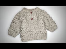 Crochet #96 How to crochet "Puffy" baby pullover /  Part 1