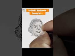 Rashmika Mandana Drawing on Thumbprint #rashmikamandanna #shorts #shortsvideo #pushpa2 #drawing